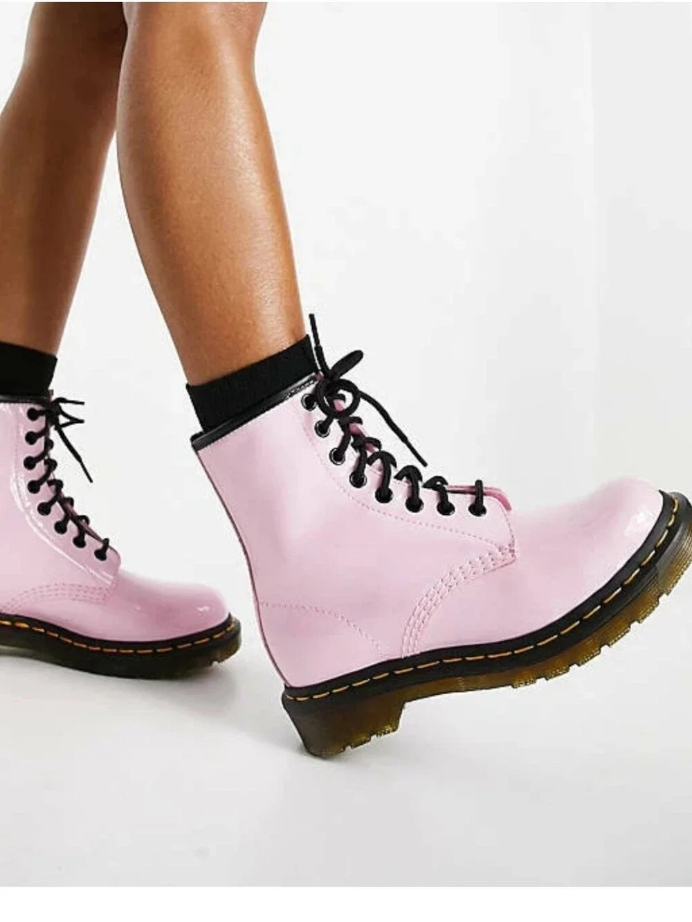 Dr. Martens Pink Lace-Up Leather Combat Boots Kids Size 13